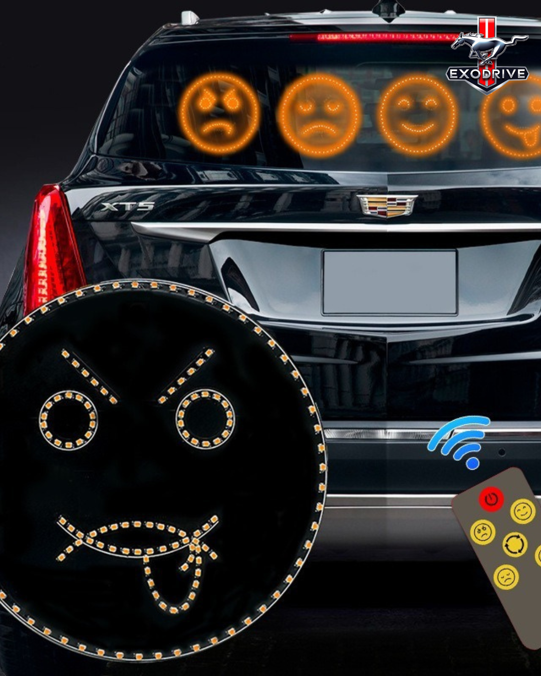 Luz LED Trasera para Auto con Gestos y Caras