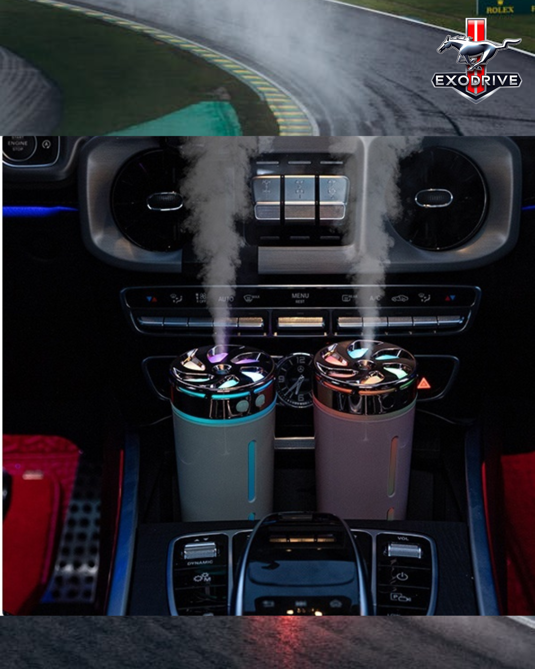 Humidificador y Difusor de Aroma para Auto con Luz Ambiental